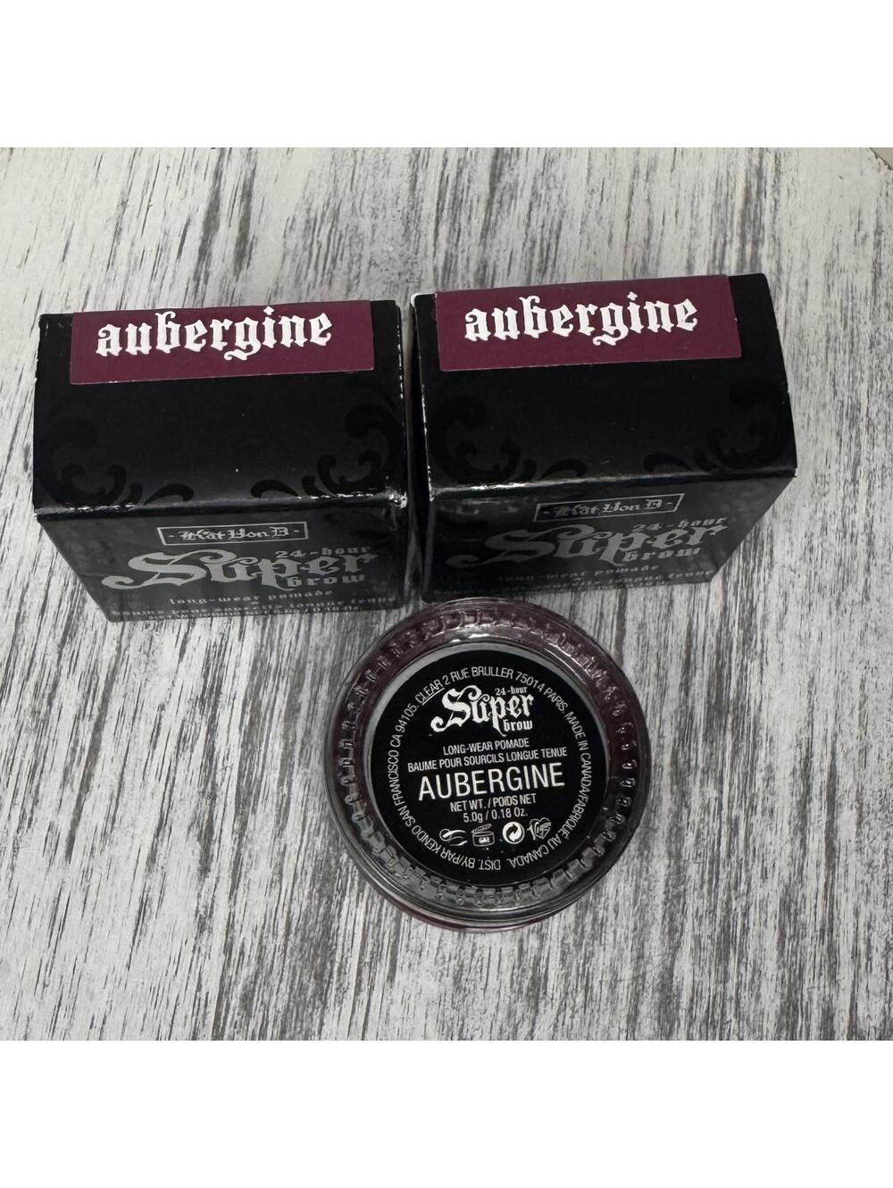 Bundle of 2 Kat Von D KVD Beauty Super Brow Pomade AUBERGINE - ORIGINAL Formula - Picture 2 of 3